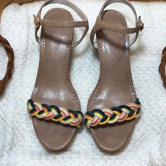 EUC Jack Rodgers Braided cork wedge Sandals size 6 - Picture 2 of 8